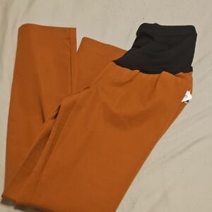 Old Navy Rust Ankle & Cropped Jumpsuit Pants with Black Waistband